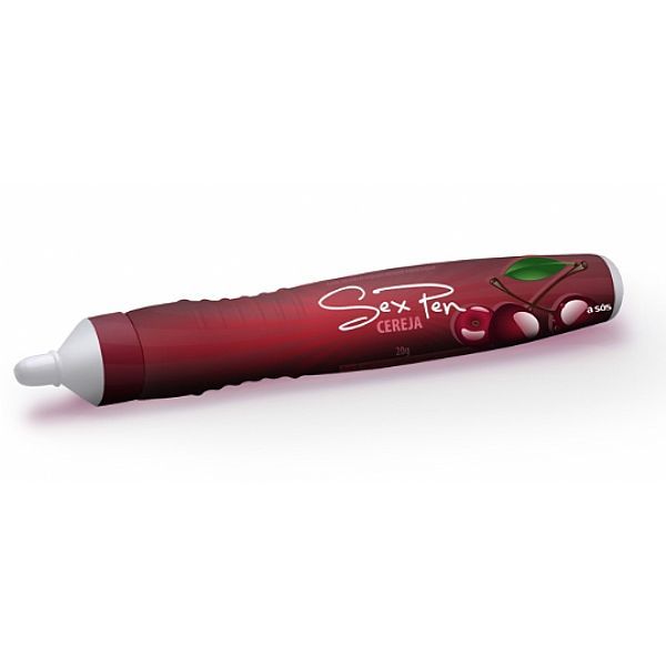 Caneta Comestível Sex Pen A Sós Cereja - 20g